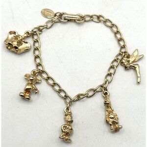 Disney vintage character gold charm bracelet